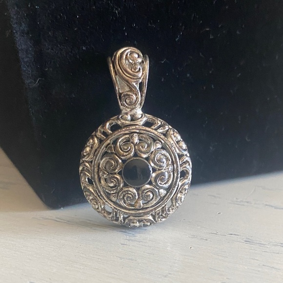 Jewelry - Elegant Silver Pendant with Black Stone